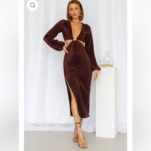 RUNAWAY The Label Freja Chocolate MIDI Dress